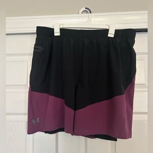 Under Armour Men’s Black and Pink Athletic Shorts with elastic short lining